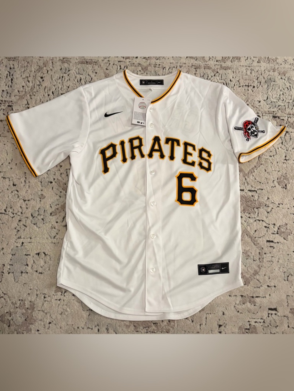 Nike Pittsburgh Pirates Konnor Griffin #6 White MLB Baseball Jersey Men’s Sz: M